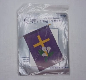 Calla Lily Cross Flag Sewing Pattern #07797 New 34" x 48" The Flag Works - Picture 1 of 8