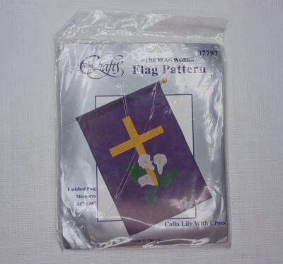 Calla Lily Cross Flag Sewing Pattern #07797 New 34" x 48" The Flag Works - Image 1 of 4
