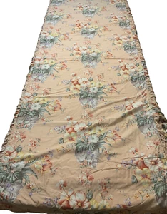 Vintage Hollywood Regency Bedspread Twin Coverlet Tropical Floral Print Rare - Picture 1 of 9