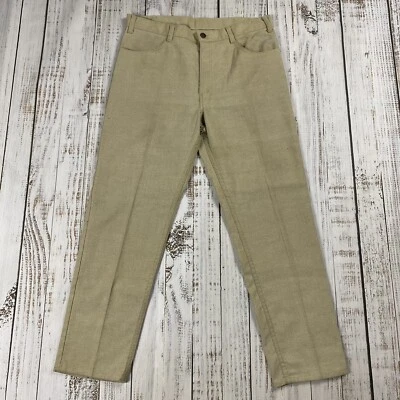 RARE 60S LEVIS BIG E STA-PREST JEANS BEIGE TAN TEXTURED TWILL PANTS SLACKS 34X29 - Image 1 of 4