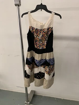 Vestido ANTHROPOLOGIE LEIFNOTES Ivete Floral Patchwork Tulled Talla 6 Hermoso Foto 1 de 4