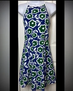 ASOS Trägerkleid neu mit Etikett blau grün weiß Etuikleid Blumen ärmellos Sommer dehnbar 6 - Bild 1 von 9