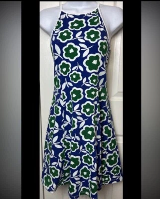 ASOS Tank Dress NWT Blue Green White Shift Floral Sleeveless Summer Stretchy 6 - Image 1 of 4