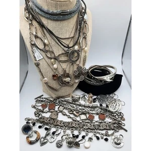 Brighton AS IS Jewelry Lot Parts/Repair Necklaces Earrings Bracelets - Picture 1 of 6