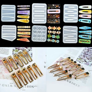 Arts Jewelry Making Mould Hair Pin Mold Epoxy Resin Casting Mold Clip DIY Craft - Picture 1 of 18