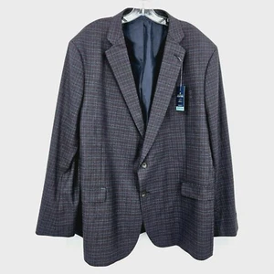 Stafford Classic Fit Blazer Coat 52R 2 Button Stretch Seasonal Texture Plaid New - Picture 1 of 13