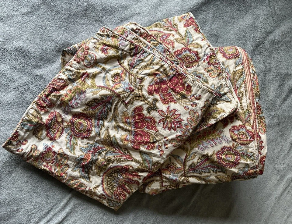 Ralph Lauren (LRL) Queen Size Duvet Cover 2 Shams Boho Paisley Stripped Reverse  - Image 1 of 4