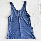 Athleta Max Out Tank Top Womens S Blue Sheer Stripe Side Tie Low back