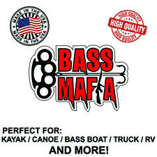 Autocollant autocollant rouge Bass Mafia pour kayak canoë camion basse bateau camping-car et plus encore !