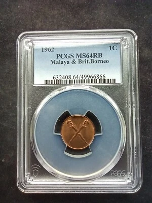 Malaya & British Borneo : 1 Cent 1962 ; PCGS : MS 64 - Image 1 of 2