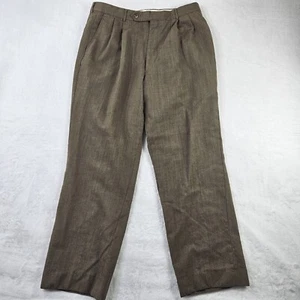 Men Dress Pants Made In Colombia W34"x29L" Brown Straight Legs - Picture 1 of 7