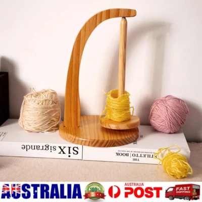 Magnetic Wool Revolving Spinning Knitting Crochet Yarn Ball Feeder Holder Wooden - image 1 of 4