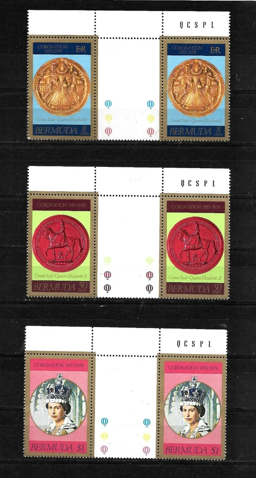 Bermuda, 1978 QEII silver jubilee, complete set  MNH gutter pairs (B152) - Image 1 of 1