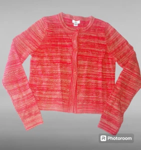 Girl's Cardigan Orange Gold Thread Perforated Size 16 Special Editions NWT - Picture 1 of 8