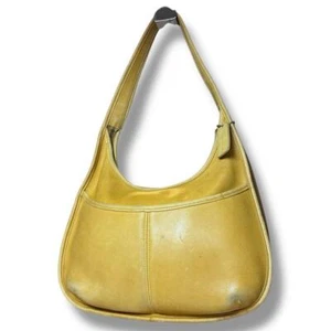 COACH Ergo 9033 Vintage Yellow Leather Hobo Shoulder Bag USA Made Old Coach - Picture 1 of 12