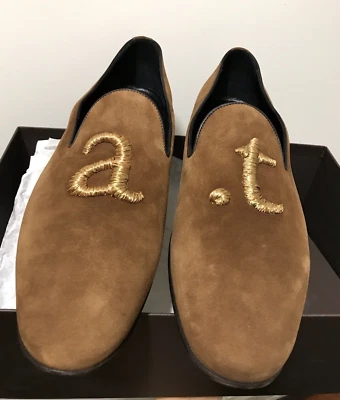 Preciosos mocasines de lujo italianos de clase mundial A. Testoni, 44EU/10UK/11US NUEVOS EN CAJA $1150 Foto 1 de 4