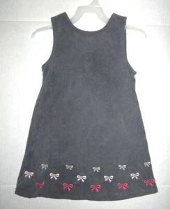 Gymboree Classroom Kitty Gray Sleeveless Light Corduroy Embroidered Dress sz 4 - Picture 1 of 3