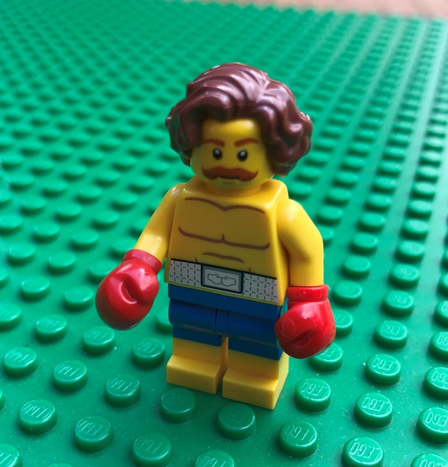 Lego BOXER MINIFIGURE Boxing Fighter Gloves Moustache Shorts 10260 Fig NEW - Image 1 of 1