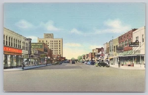 Vintage Main Street Clovis NM Postcard Hotel Clovis Woolworth Curteich - Picture 1 of 2
