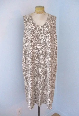 NUEVO CON ETIQUETAS $89 J. Jill Wearever Marrón Leopardo Guepardo Suave Tejido Tanque Vestido Bolsillos XL Foto 1 de 4