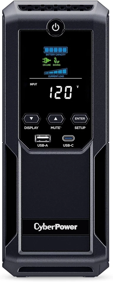 CyberPower CP1350AVRLCD3 Intelligent LCD UPS System, 1350VA/815W, 12 Outlets - Image 1 of 1
