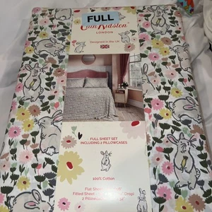 NWT! Cath Kidston - Spring Bunnies - Easter - Full Sheet Set - 100% Cotton - Picture 1 of 5