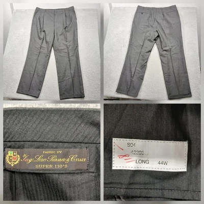 Pantalones de vestir de tela Loro Piana para hombre 44W largo gris súper 110s plisados Foto 1 de 4