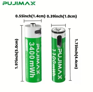High Quality 1.5V AA 3400mWh AAA 1100mWh Type-c Rechargeable Li-ion Battery - Picture 1 of 18