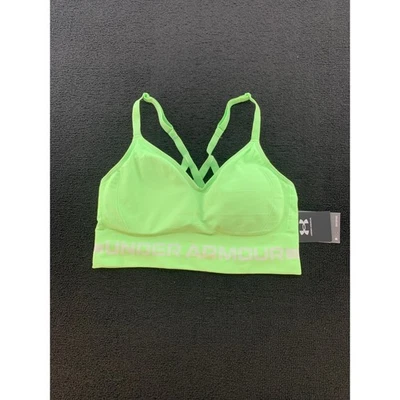 Under Armour Women's Seamless Low Long Bra Light Support Neon Green LG G/G - Image 1 of 4
