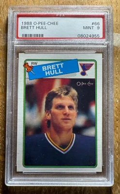 1988-89 O-Pee-Chee #66 Brett Hull RC...PSA 9 MT...St. Louis, Detroit HOF Great - Image 1 of 2