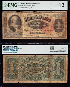 *SCARCE* Fine graded 1886 $1 Ornate "MARTHA" Silver Cert.! PMG 12! 32956 - Picture 1 of 3
