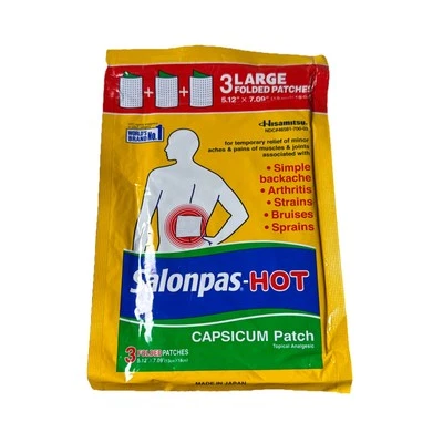 Salonpas Hot Capsicum Patch, Large Size 5.12" X 7.09"(Total 6 Patches) - Image 1 of 2