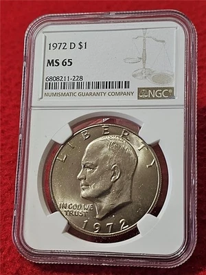 1972-D Uncirculated Eisenhower Dollar. NGC MS 65                       #MF-T6048 - Image 1 of 2
