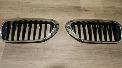 OEM 2017-2019 BMW 530i 540i negro/cromo aleta riñón rejilla 51137383519 Foto 1 de 4
