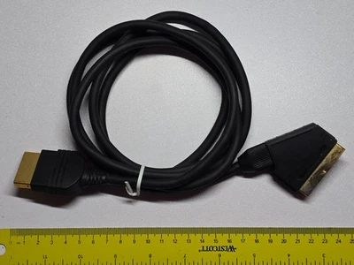 MICROSOFT XBOX ORIGINAL RGB SCART TV CABLE AV LEAD ADAPTER Joytech Gold - Image 1 of 3