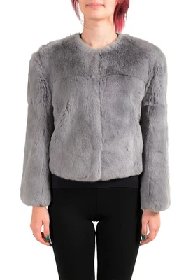 Abrigo chaqueta corta John Galliano para mujer gris pelo de conejo US S IT 40 Foto 1 de 4