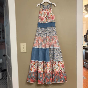 Matilda Jane Girls Happy & Free Ocean Breeze Maxi Colorful Dress Girls 6 - Picture 1 of 14