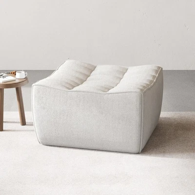 Классический напольный диван модульный уютный вафельный оттоманский 1-местный светло-серый - Изображение 1 из 4