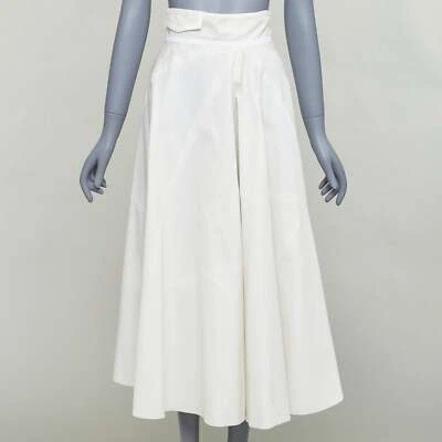 BOTTEGA VENETA Gris Claro Algodón Diagonal Cremallera Falda Aline IT36 XXS Foto 1 de 4