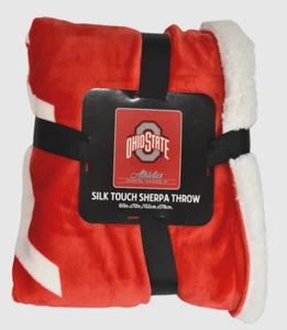 Northwest NCAA Ohio State Buckeyes Silk Touch Sherpa Throw Blanket New 60" x 70" - Picture 1 of 8