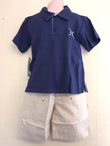 Lovely Blue Rugby Style Top Shirt & Beige Trousers by Hamilton - Age 2 yrs BNWT - Picture 1 of 6