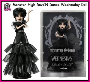 Monster High x Wednesday Rave'N Black Gown Dance Doll NEW with Original Ship Box - Picture 1 of 9