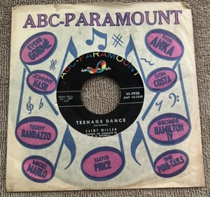 CLINT MILLER 1958 TEENAGE DANCE / POLKA DOTTED POLIWAMPUS 45rpm  &  SLEEVE - Picture 1 of 2