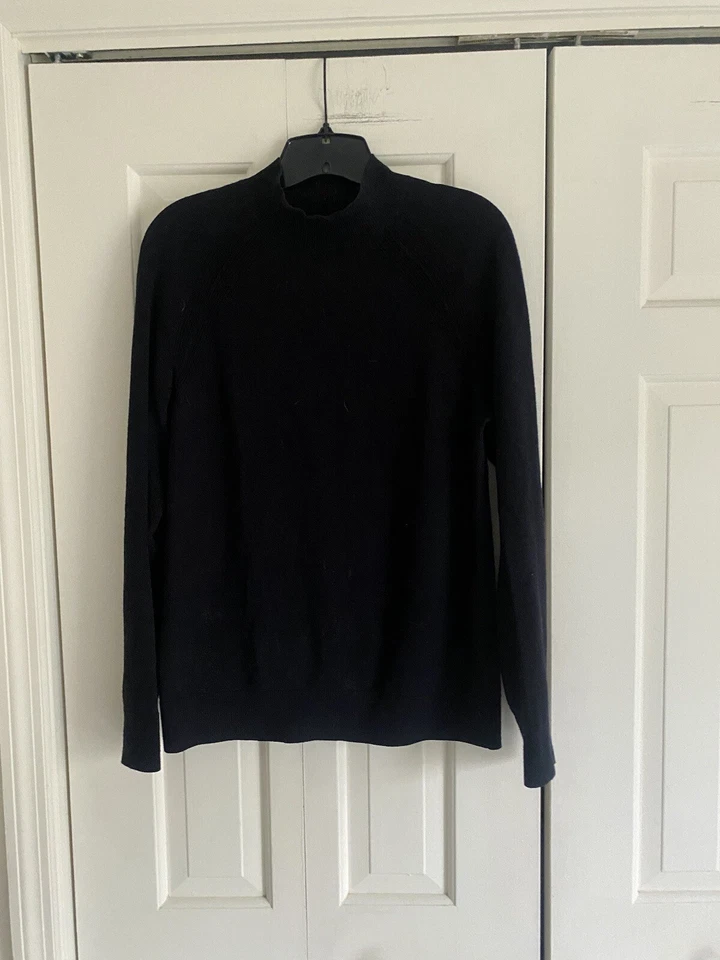 Club Monaco Navy Blue Merino Wool Knit Men's Mock Neck Sweater XS - Image 1 of 4