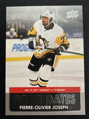 21-22 UD Series 1 Hockey Debut Dates DD-10 Pierre-Olivier Joseph - Image 1 of 2