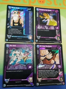 DBGT TCG Score CCG LATA DE COLECCIONISTA T1-T4 JUEGO DE LÁMINAS PROMOCIONALES Roshi Strength Blitz etc. - Imagen 1 de 1
