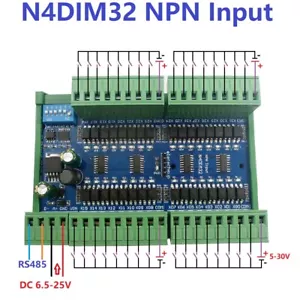 32ch DC 12V 24V PNP NPN Input RS485 Modbus RTU PLC IO Switch Digital Collector - Picture 1 of 13