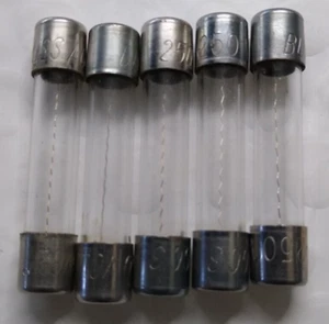 Lote of 5  3A 250V Slo-Blo Glass Bag Fuses - Picture 1 of 1