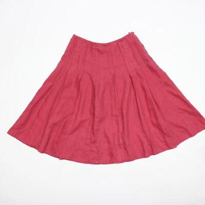 Falda para mujer J. Jill talla 6 coral acampanada 100 % lino hasta la rodilla Foto 1 de 4