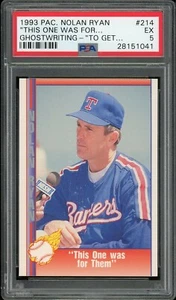 1993 Pacific Nolan Ryan Ghostwriting Baseball #214 This One Was PSA 5 - Picture 1 of 2